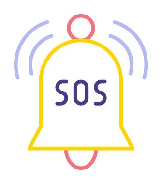 Yani acil durum simgesi vektör illüstrasyonu