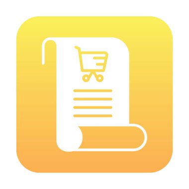 Alışveriş listesi simgesi, alışveriş arabası, vektör illüstrasyonu