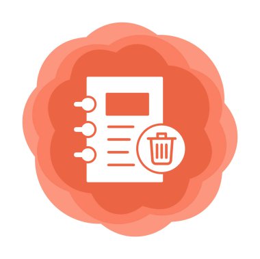 Basit not defteri arayüzü simgesi, vektör illüstrasyonu