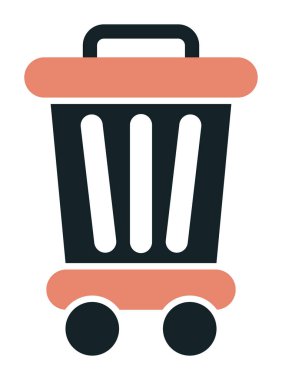 Çöp kutusu web simgesi, vektör illüstrasyonu