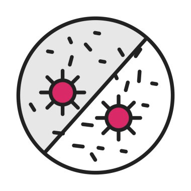 Antibakteriyel ikon. Virüs işareti. vektör çizimi tasarımı