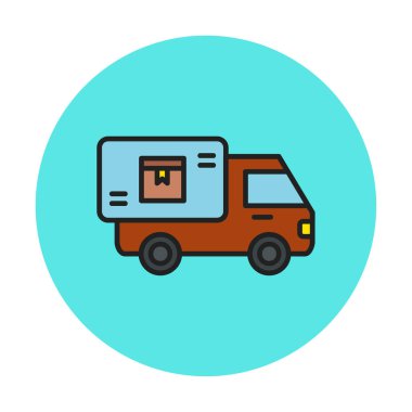 Vektör Tasarımı Teslimat Kamyonu Simgesi Biçimi