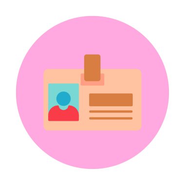 kimlik kartı simgesi, vektör illüstrasyonu basit tasarım