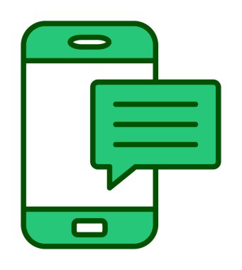 Basit sohbet simgesi, konuşma balonu, vektör illüstrasyonu