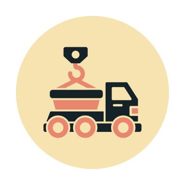 Kamyon Simgesini Atla, Renkli Vektör İllüstrasyonu