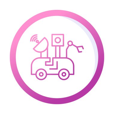 Ay Gezgini simgesi, vektör illüstrasyonu