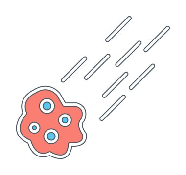 Meteor düz ikon vektör çizimi