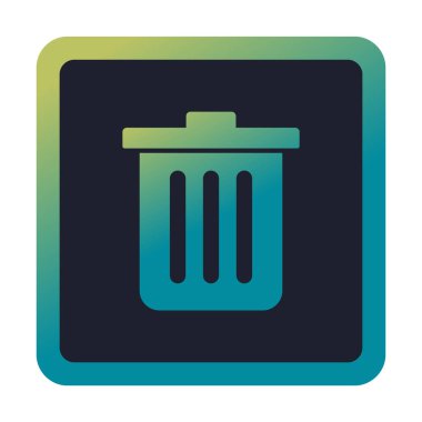 Çöp kutusu simgesi, çöp kutusu simgesi, renkli vektör illüstrasyonu