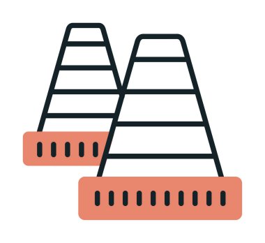 Trafik konisi simgesi vektör çizimi 