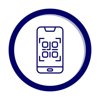 Basit Smartphone QR Kod simgesi, vektör illüstrasyonu