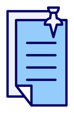 Basit not defteri arayüzü simgesi, vektör illüstrasyonu