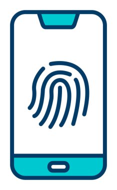 parmak izi kutsal kişilerin resmi, vektör çizim ile Smartphone 