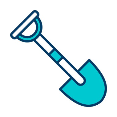 Bahçe küreği ikonu. Kürek karikatür simgesinin vektör çizimi                 