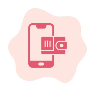 m-cüzdan vektör çizim tasarım ile Smartphone aygıtı