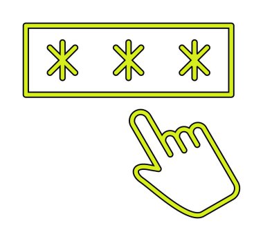 Parola web simgesi, vektör çizim