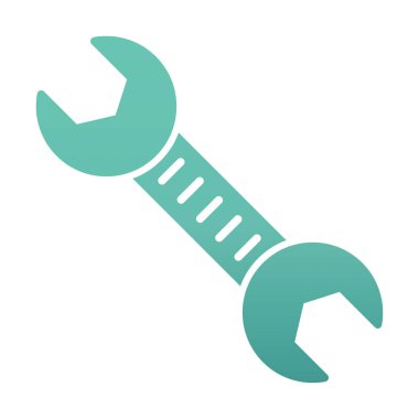 İngiliz anahtarı vektör simgesi, düz biçimli modern iş onarım araçları