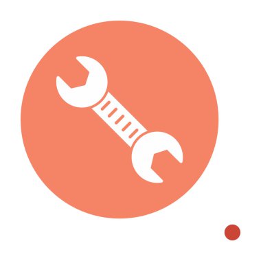 İngiliz anahtarı vektör simgesi, düz biçimli modern iş onarım araçları