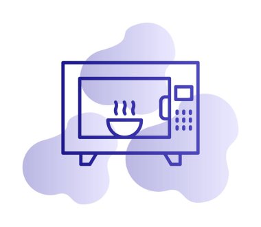 mikrodalga fırın ağı basit simge illüstrasyonu