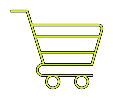 Alışveriş arabası simgesi, vektör çizimi basit tasarım