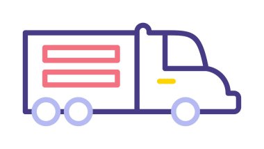 Kamyon ikonu vektörü. İnce çizgi işareti. resimleme