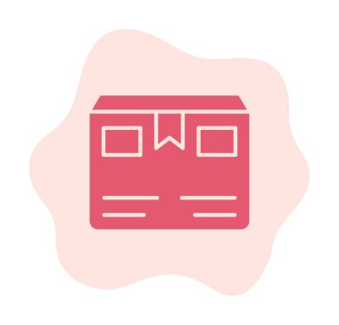 Teslimat kutusu simgesi, vektör illüstrasyonu basit tasarım