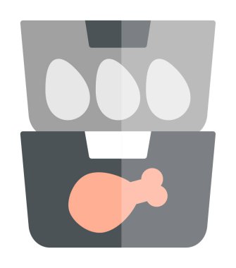 yiyecek kabı ikonu vektör illüstrasyonu