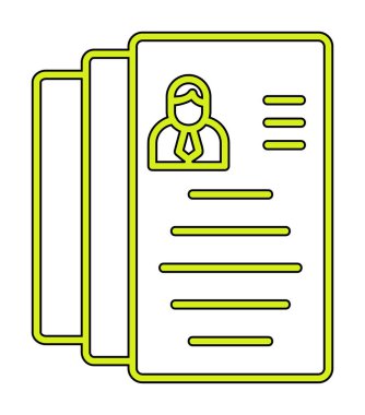 CV belgesi. Web simgesi basit illüstrasyon