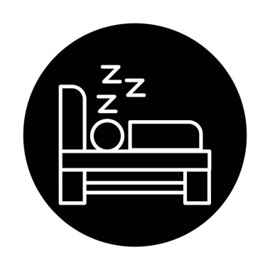 uyku yatağı ikonu vektör illüstrasyonu