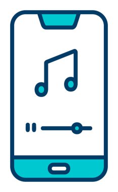 Mobil Müzik Oynatıcı ikon vektör illüstrasyonu
