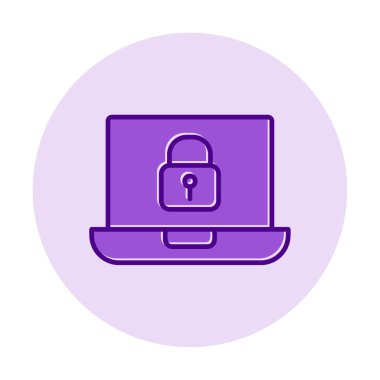 Dizüstü bilgisayar ekranına kilitle. Güvenlik kavramı vektör illüstrasyonu