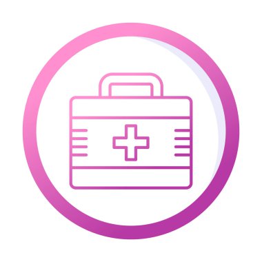 İlk yardım çantası simgesi. Acil durumlar için tıbbi ekipman