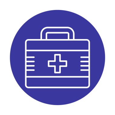 İlk yardım çantası simgesi. Acil durumlar için tıbbi ekipman