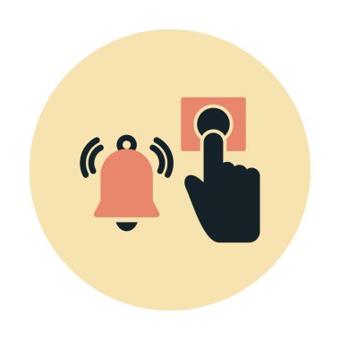 Acil durum alarm düğmesine basın Web simgesi, vektör illüstrasyonu 