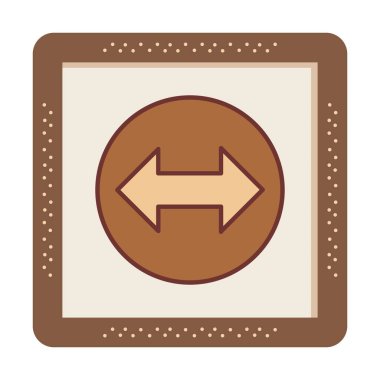 Çift ok sembolü, iki yön, sol, sağ simge, vektör illüstrasyonu