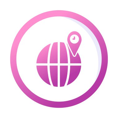 Basit Globe Konum simgesi, vektör illüstrasyonu