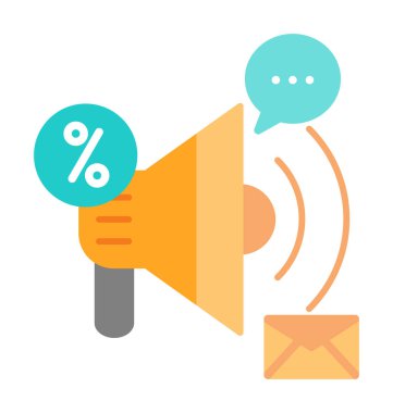 Megafon vektör illüstrasyonlu tanıtım konsepti simgesi