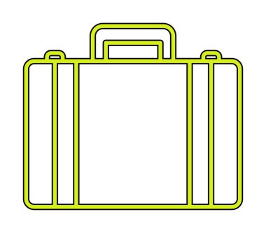 Evrak çantası vektör düz simgesi. İş durumu simgesi, bavul emojisi, vektör illüstrasyonu