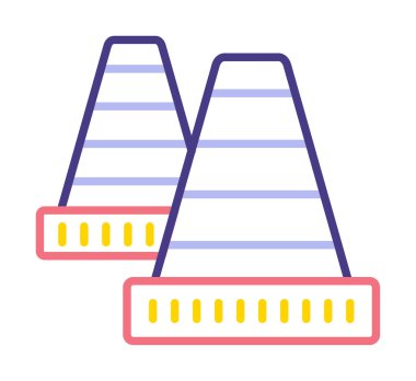 Trafik konisi simgesi vektör çizimi 