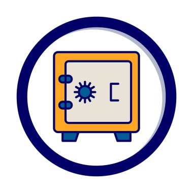 Güvenli simge, loker işareti, vektör illüstrasyonu