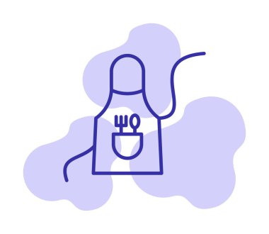 Mutfak önlüğü simgesi, vektör çizimi