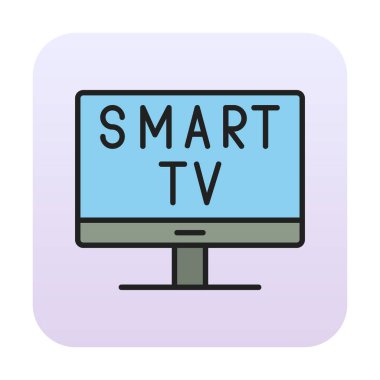 Basit Akıllı TV simgesi, vektör illüstrasyonu