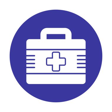 İlk yardım çantası simgesi. Acil durumlar için tıbbi ekipman