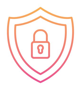 Güvenlik kalkanı düz simgesi, vektör illüstrasyonu 