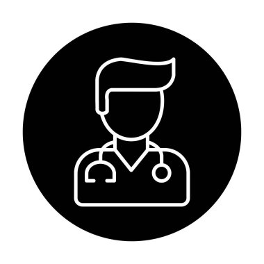 Erkek doktor simgesi, vektör illüstrasyon tasarımı