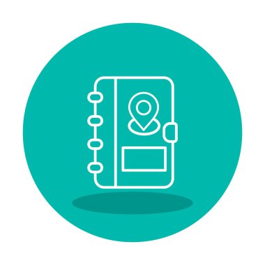 Soyut arkaplan vektöründe adres defteri simgesi izole edildi