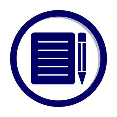 Basit Not Defteri simgesi, vektör illüstrasyonu