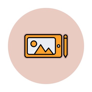 Grafik Tableti simgesi, vektör illüstrasyonu basit tasarım