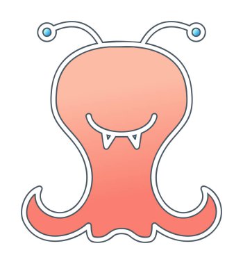 Sevimli uzaylı karakter Vektör illüstrasyonu