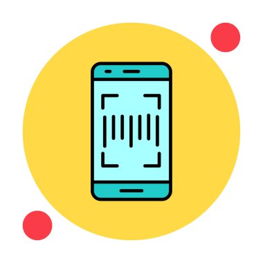 Tarayıcı simgesi vektörlü cep telefonu. ince çizgi işareti.