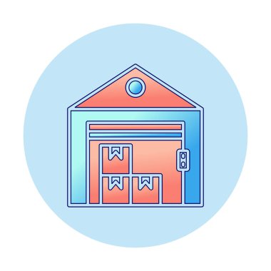 Web için depo vektör simgesinin basit illüstrasyonu